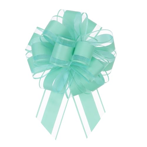 QUARKZMAN 5 Stück Geschenk Schleife mit Geschenkbänder Große Ziehschleife 15cm Matte Geschenkschleife Schleifenband Dekoration für Geschenkverpackung Hochzeit Auto Geburtstag, Blau von QUARKZMAN