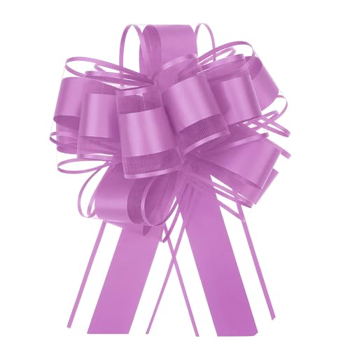 QUARKZMAN 5 Stück Geschenk Schleife mit Geschenkbänder Große Ziehschleife 15cm Matte Geschenkschleife Schleifenband Dekoration für Geschenkverpackung Hochzeit Auto Geburtstag, Rosenrot von QUARKZMAN