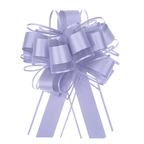 QUARKZMAN 5 Stück Geschenk Schleife mit Geschenkbänder Große Ziehschleife 15cm Matte Geschenkschleife Schleifenband Dekoration für Geschenkverpackung Hochzeit Auto Geburtstag, Violett von QUARKZMAN