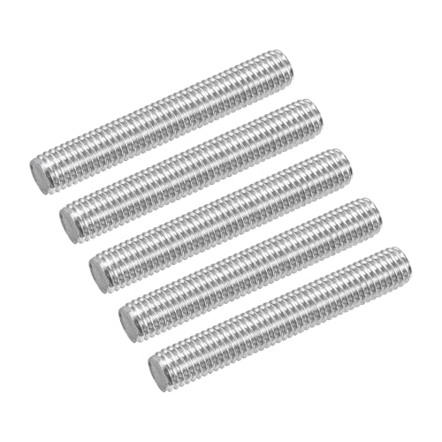 QUARKZMAN 5 Stück Gewindestange M6 x 40mm Vollgewinde Stange 304 Edelstahl Rechtsgewinde Stäbe für Ankerbolzen, Klemmen, Haken und U-Bolzen, 1 Gewindesteigung von QUARKZMAN