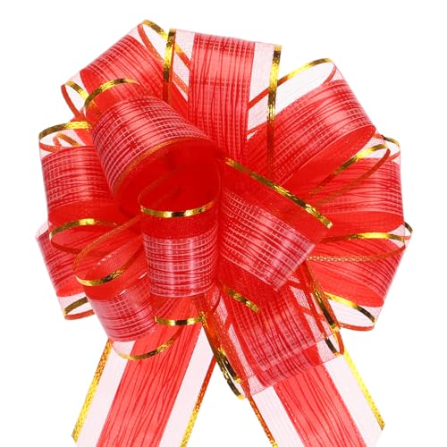 QUARKZMAN 5 Stück Große Geschenkschleife, 22cm Ziehschleife Geschenk Schleife, Geschenkbänder für Geschenkverpackung Hochzeitskörbe Geschenke Weihnachten Valentinstag Party（Verrotten） von QUARKZMAN