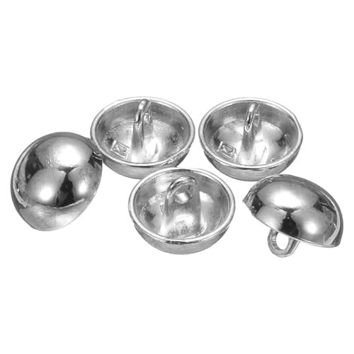QUARKZMAN 5 Stück Halbkugelförmige Metall-Nähknöpfe, 12,5 mm / 1/2" Halbrunde Pilzkappen-Metallknöpfe mit Schaft für Blazer, Anzug, Jacke, Kleidungsstückdekoration, Silber von QUARKZMAN