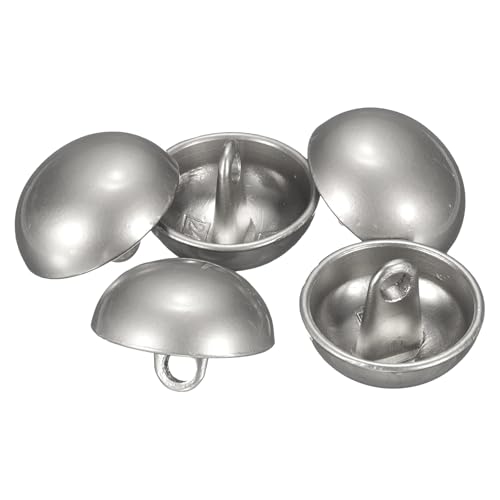 QUARKZMAN 5 Stück Halbkugelförmige Metall-Nähknöpfe, 15mm / 9/16" Halbrunde Pilzperlenkappen-Metallknöpfe mit Schaft für Blazer, Anzug, Jacke, Kleidungsstückdekoration, Mattes Silber von QUARKZMAN
