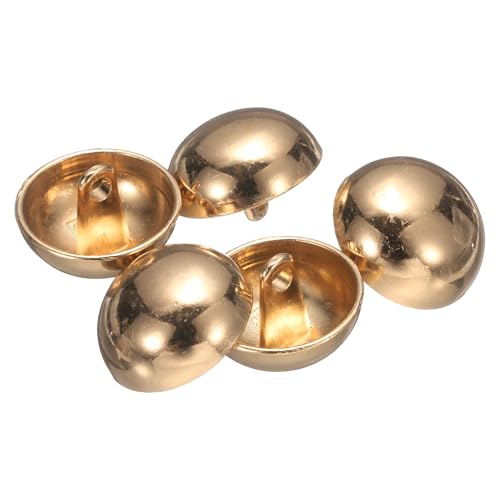 QUARKZMAN 5 Stück Halbkugelförmige Metall-Nähknöpfe, 18mm / 21/32" Halbrunde Pilzkappen-Metallknöpfe mit Schaft für Blazer, Anzug, Jacke, Kleidungsstückdekoration, Gold von QUARKZMAN