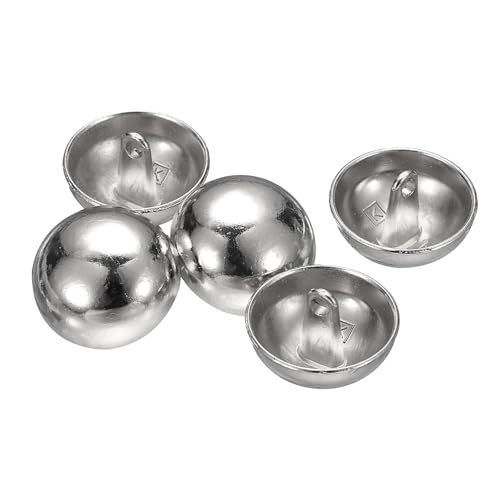QUARKZMAN 5 Stück Halbkugelförmige Metall-Nähknöpfe, 20mm / 3/4" Halbrunde Pilzkappen-Metallknöpfe mit Schaft für Blazer, Anzug, Jacke, Kleidungsstückdekoration, Silber von QUARKZMAN