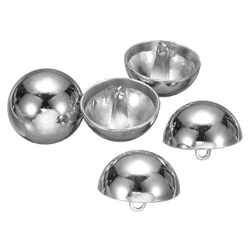 QUARKZMAN 5 Stück Halbkugelförmige Metall-Nähknöpfe, 23mm / 7/8" Halbrunde Pilzkappen-Metallknöpfe mit Schaft für Blazer, Anzug, Jacke, Kleidungsstückdekoration, Silber von QUARKZMAN