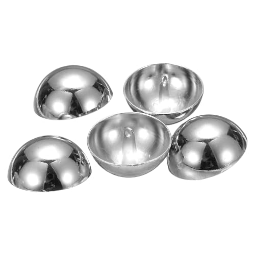 QUARKZMAN 5 Stück Halbkugelförmige Metall-Nähknöpfe, 28mm / 1 1/8" Halbrunde Pilzkappen-Metallknöpfe mit Schaft für Blazer, Anzug, Jacke, Kleidungsstückdekoration, Silber von QUARKZMAN
