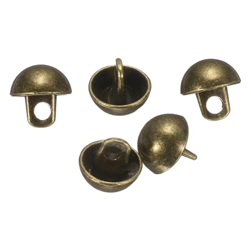 QUARKZMAN 5 Stück Halbkugelförmige Metall-Nähknöpfe, 9mm / 11/32" Halbrunde Pilzkappen-Metallknöpfe mit Schaft für Blazer, Anzug, Jacke, Kleidungsstückdekoration, Bronze von QUARKZMAN