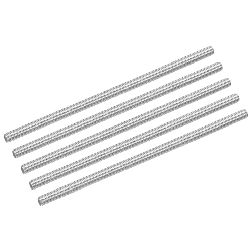 QUARKZMAN 5 Stück M4 x 100mm Vollgewinde Stange 304 Edelstahl Rechtsgewinde Stäbe für Ankerbolzen, Klemmen, Haken und U-Bolzen, M4-0,7 Gewindesteigung von QUARKZMAN