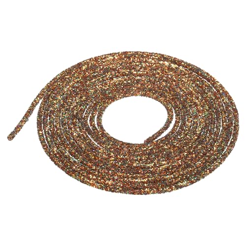 QUARKZMAN 5 Yard 6mm Glitzer Pailletten Seil Pailletten Strass Rohr Kordel für Basteln Hochzeit Kleider Kostüm Kleidung Schuhe Schmuck Zubehör Braun von QUARKZMAN