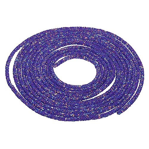 QUARKZMAN 5 Yard 6mm Glitzer Pailletten Seil Pailletten Strass Rohr Kordel für Basteln Hochzeit Kleider Kostüm Kleidung Schuhe Schmuck Zubehör Dunkel Blau von QUARKZMAN