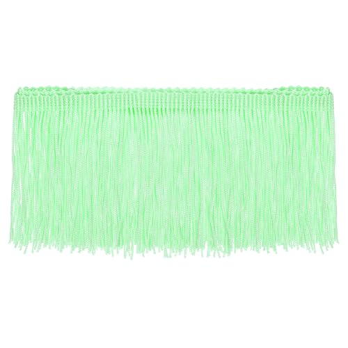 QUARKZMAN 5 Yards 4 Zoll Kettchenfransen-Borte Quaste Nähen Borte Polyester Fransen-Borte Band für DIY Näharbeiten Kleidung Lampenschirm Dekoration, Hellgrün QUARKZMAN 5 Yards 4 Zoll Kettchenfransen-Borte Quaste Nähen Borte Polyester Fransen-Borte Band für DIY Näharbeiten Kleidung Lampenschirm Dekoration, Hellgrün von QUARKZMAN