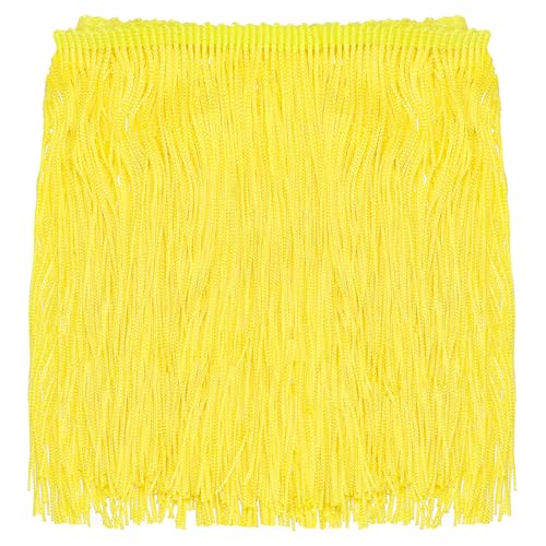 QUARKZMAN 5 Yards 8 Inch Chainette Fringe Trim Tassel Sewing Trim Polyester Fringe Trim Ribbon for DIY Sewing Crafts Clothing Lamp Shade Decoration, Yellow QUARKZMAN 5 Yards 8 Inch Chainette Fringe Trim Tassel Sewing Trim Polyester Fringe Trim Ribbon for DIY Sewing Crafts Clothing Lamp Shade Decoration, Yellow von QUARKZMAN