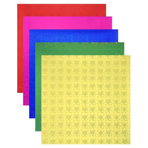 QUARKZMAN 50 Blätter Glitzer Origami Papier 20x20cm Metallic Folie Laser Papier Glänzend Holographisch Quadratisches Falt Papier für DIY Kunst, 8x8 Zoll Gold Grün Rot Blau QUARKZMAN 50 Blätter Glitzer Origami Papier 20x20cm Metallic Folie Laser Papier Glänzend Holographisch Quadratisches Falt Papier für DIY Kunst, 8x8 Zoll Gold Grün Rot Blau von QUARKZMAN
