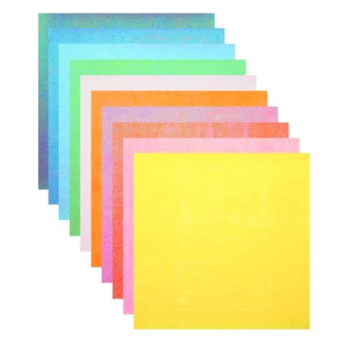 QUARKZMAN 50 Blatt Glitzer Origami Papier 20x20cm Glänzendes Funkelndes Quadratisches Falt Papier für DIY Kunst, Handwerk Dekor, Gemischte Farben QUARKZMAN 50 Blatt Glitzer Origami Papier 20x20cm Glänzendes Funkelndes Quadratisches Falt Papier für DIY Kunst, Handwerk Dekor, Gemischte Farben von QUARKZMAN