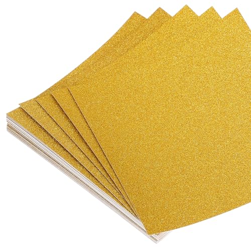 QUARKZMAN 50 Blatt Glitzer Origami Papier 4x4 Zoll Glitzernde Quadratische Faltblätter 10x10 cm Bastelfaltblätter für DIY Bastel- und Kunstprojekte, Gold QUARKZMAN 50 Blatt Glitzer Origami Papier 4x4 Zoll Glitzernde Quadratische Faltblätter 10x10 cm Bastelfaltblätter für DIY Bastel- und Kunstprojekte, Gold von QUARKZMAN