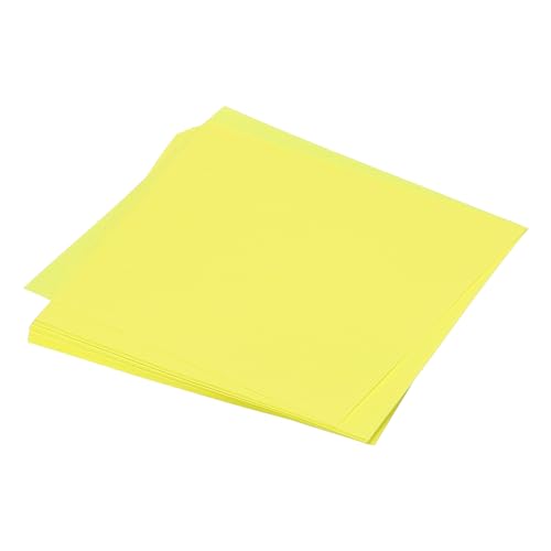 QUARKZMAN 50 Blatt Origami-Papier beidseitig fluoreszierendes Gelb 10 x 10 cm 70 g/m² quadratisches Faltblatt für Kunsthandwerk, Anfänger, Geschenkdekorationen von QUARKZMAN