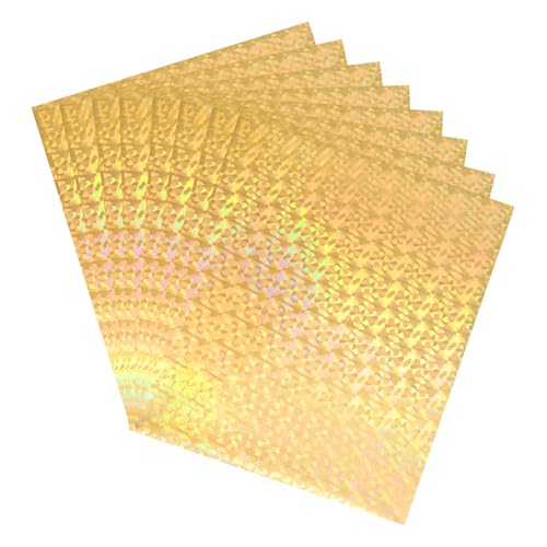 QUARKZMAN 50 Pack Toner Reactive Folie, Deco Folie Transferblätter 8,5"x11" A4 Heißfolienpapier für Laserdrucker Scrapbooking Heat Transfer DIY Craft, Golden Gemstone von QUARKZMAN