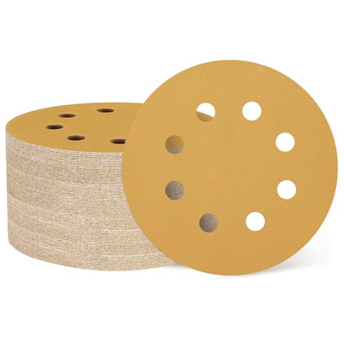 QUARKZMAN 50 Stück 125mm 5 Zoll Schleifscheibe 8 Loch 400 Körnung Klett-Schleifpapier Exzenterschleifer Pads für Holzbearbeitung Automobil Metall, Gold QUARKZMAN 50 Stück 125mm 5 Zoll Schleifscheibe 8 Loch 400 Körnung Klett-Schleifpapier Exzenterschleifer Pads für Holzbearbeitung Automobil Metall, Gold von QUARKZMAN