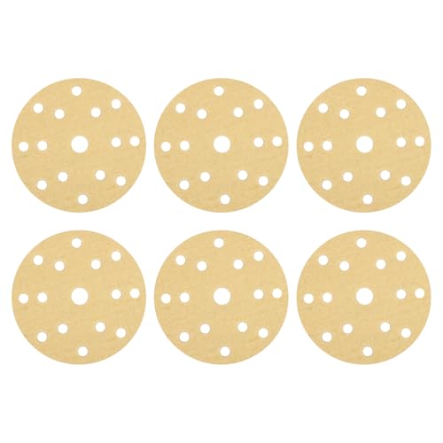 QUARKZMAN 50 Stück 150mm 6 Zoll Schleifscheibe 15 Löcher 180 Körnung Klett-Schleifpapier Exzenterschleifer Pads für Holzbearbeitung Automobil Metall, Gold QUARKZMAN 50 Stück 150mm 6 Zoll Schleifscheibe 15 Löcher 180 Körnung Klett-Schleifpapier Exzenterschleifer Pads für Holzbearbeitung Automobil Metall, Gold von QUARKZMAN