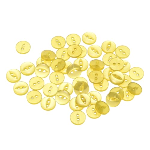 QUARKZMAN 50 Stück Knöpfe 11,5 mm Harzknöpfe 2 Löcher Rund Bastelknöpfe Kinderknöpfe Klein Babyknöpfe Nähen Mini Buttons zum Annähen T-Shirt Kleidung Scrapbooking Dekorieren, Gelb QUARKZMAN 50 Stück Knöpfe 11,5 mm Harzknöpfe 2 Löcher Rund Bastelknöpfe Kinderknöpfe Klein Babyknöpfe Nähen Mini Buttons zum Annähen T-Shirt Kleidung Scrapbooking Dekorieren, Gelb von QUARKZMAN