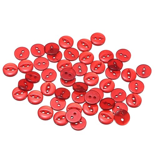 QUARKZMAN 50 Stück Knöpfe 11,5 mm Harzknöpfe 2 Löcher Rund Bastelknöpfe Kinderknöpfe Klein Babyknöpfe Nähen Mini Buttons zum Annähen T-Shirt Kleidung Scrapbooking Dekorieren, Rot QUARKZMAN 50 Stück Knöpfe 11,5 mm Harzknöpfe 2 Löcher Rund Bastelknöpfe Kinderknöpfe Klein Babyknöpfe Nähen Mini Buttons zum Annähen T-Shirt Kleidung Scrapbooking Dekorieren, Rot von QUARKZMAN