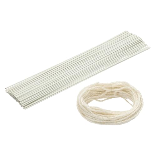 QUARKZMAN 50 Stück 2 Gauge Floristendraht 11.81" Länge Blumenstieldraht Mit 0.08" x 32.8ft Schnur Für Kranzherstellung Blumenarrangement Weiß QUARKZMAN 50 Stück 2 Gauge Floristendraht 11.81" Länge Blumenstieldraht Mit 0.08" x 32.8ft Schnur Für Kranzherstellung Blumenarrangement Weiß von QUARKZMAN