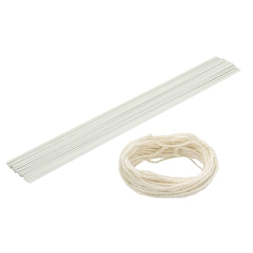 QUARKZMAN 50 Stück 2 Gauge Floristikdraht 15.75" Länge Blumenstiel Draht Mit 0.08" x 32.8ft Schnur Für Kranzbasteln Blumenarrangement Weiß QUARKZMAN 50 Stück 2 Gauge Floristikdraht 15.75" Länge Blumenstiel Draht Mit 0.08" x 32.8ft Schnur Für Kranzbasteln Blumenarrangement Weiß von QUARKZMAN