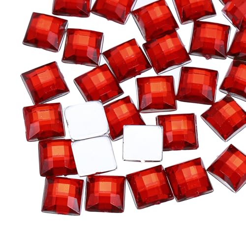 QUARKZMAN 50 Stück Acryl Flachrücksteine 8mm Quadratisch Künstliche Edelsteine Glitzersteine für Basteln Gesichtsbemalung Kostümschmuckherstellung Rot QUARKZMAN 50 Stück Acryl Flachrücksteine 8mm Quadratisch Künstliche Edelsteine Glitzersteine für Basteln Gesichtsbemalung Kostümschmuckherstellung Rot von QUARKZMAN