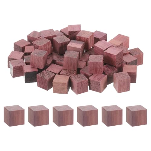QUARKZMAN 50 Stück Holzblöcke, 0,78 Zoll Unvollendete Holzblöcke für Handwerk Kleine Blank Holzquadrat für Kunsthandwerk und DIY Dekor, Lila Holz von QUARKZMAN