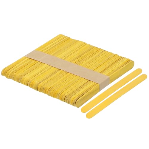 QUARKZMAN 50 Stück Holzhandwerksstäbchen, 4,5 Zoll Eisstäbchen für DIY-Handwerk, Heimkunstprojekte Gelb QUARKZMAN 50 Stück Holzhandwerksstäbchen, 4,5 Zoll Eisstäbchen für DIY-Handwerk, Heimkunstprojekte Gelb von QUARKZMAN