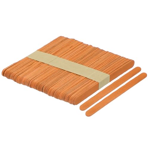 QUARKZMAN 50 Stück Holzhandwerksstäbchen, 4,5 Zoll Eisstäbchen für DIY-Handwerk, Heimkunstprojekte Orange QUARKZMAN 50 Stück Holzhandwerksstäbchen, 4,5 Zoll Eisstäbchen für DIY-Handwerk, Heimkunstprojekte Orange von QUARKZMAN