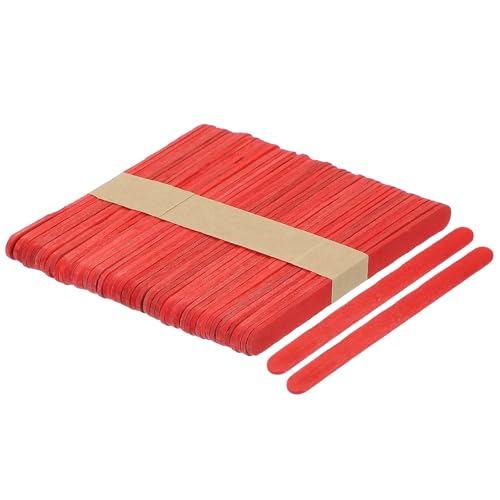 QUARKZMAN 50 Stück Holzhandwerksstäbchen, 4,5 Zoll Eisstäbchen für DIY-Handwerk, Heimkunstprojekte Rot QUARKZMAN 50 Stück Holzhandwerksstäbchen, 4,5 Zoll Eisstäbchen für DIY-Handwerk, Heimkunstprojekte Rot von QUARKZMAN