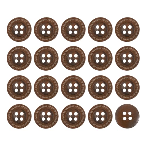 QUARKZMAN 50 Stück Holzknöpfe, 18mm 4-Loch Runde Holzknöpfe Nähen Knöpfe Gepunktetes Linienmuster für Nähen DIY Handwerk Kleidung, Dunkelbraun QUARKZMAN 50 Stück Holzknöpfe, 18mm 4-Loch Runde Holzknöpfe Nähen Knöpfe Gepunktetes Linienmuster für Nähen DIY Handwerk Kleidung, Dunkelbraun von QUARKZMAN