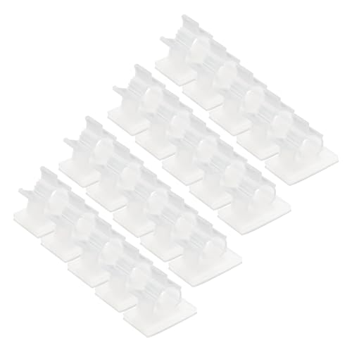 QUARKZMAN 50 Stück Kabelclips, 8-10 mm Durchmesser Selbstklebende Nylon Kabelhalter, Verstellbare Kabelmanagement-Organizer-Klemme für PC Schreibtisch Büro, Transparent QUARKZMAN 50 Stück Kabelclips, 8-10 mm Durchmesser Selbstklebende Nylon Kabelhalter, Verstellbare Kabelmanagement-Organizer-Klemme für PC Schreibtisch Büro, Transparent von QUARKZMAN