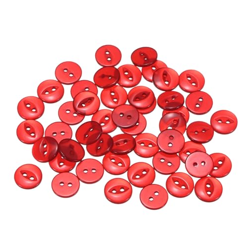 QUARKZMAN 50 Stück Knöpfe 12,5 mm Harzknöpfe 2 Löcher Rund Bastelknöpfe Kinderknöpfe Klein Babyknöpfe Nähen Mini Buttons zum Annähen T-Shirt Kleidung Scrapbooking Dekorieren, Rot QUARKZMAN 50 Stück Knöpfe 12,5 mm Harzknöpfe 2 Löcher Rund Bastelknöpfe Kinderknöpfe Klein Babyknöpfe Nähen Mini Buttons zum Annähen T-Shirt Kleidung Scrapbooking Dekorieren, Rot von QUARKZMAN