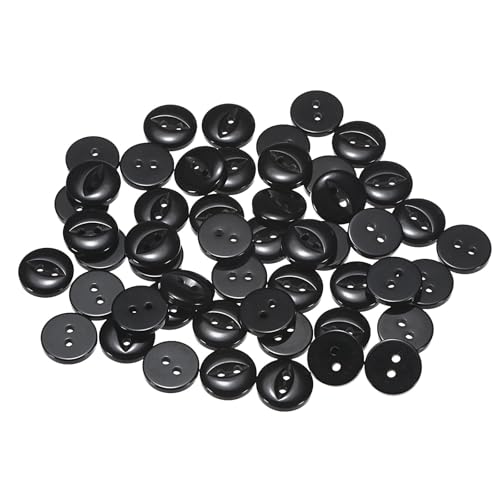 QUARKZMAN 50 Stück Knöpfe 12,5 mm Harzknöpfe 2 Löcher Rund Bastelknöpfe Kinderknöpfe Klein Babyknöpfe Nähen Mini Buttons zum Annähen T-Shirt Kleidung Scrapbooking Dekorieren, Schwarz QUARKZMAN 50 Stück Knöpfe 12,5 mm Harzknöpfe 2 Löcher Rund Bastelknöpfe Kinderknöpfe Klein Babyknöpfe Nähen Mini Buttons zum Annähen T-Shirt Kleidung Scrapbooking Dekorieren, Schwarz von QUARKZMAN