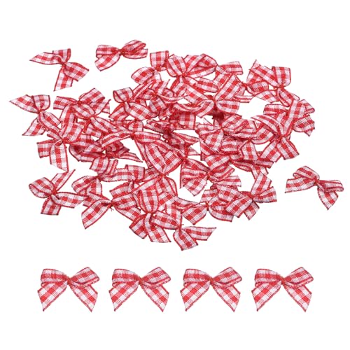 QUARKZMAN 50 Stück Mini Schleifen 25mm Karierte Stoff-Satinband Klein Weihnachtsschleifen Vintage Bogen zum Basteln DIY Haar Geschenk Nähen Hochzeit Geburtstag Weihnachtsdeko, Rot Weiß QUARKZMAN 50 Stück Mini Schleifen 25mm Karierte Stoff-Satinband Klein Weihnachtsschleifen Vintage Bogen zum Basteln DIY Haar Geschenk Nähen Hochzeit Geburtstag Weihnachtsdeko, Rot Weiß von QUARKZMAN
