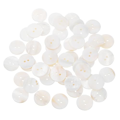 QUARKZMAN 50 Stück Natürliche Muschelknöpfe, 2-Loch Perlmuttknöpfe 20mm Nähknöpfe Nähhandwerk Knöpfe für Hemd Nähen DIY Handwerk Dekoration, Weiß von QUARKZMAN