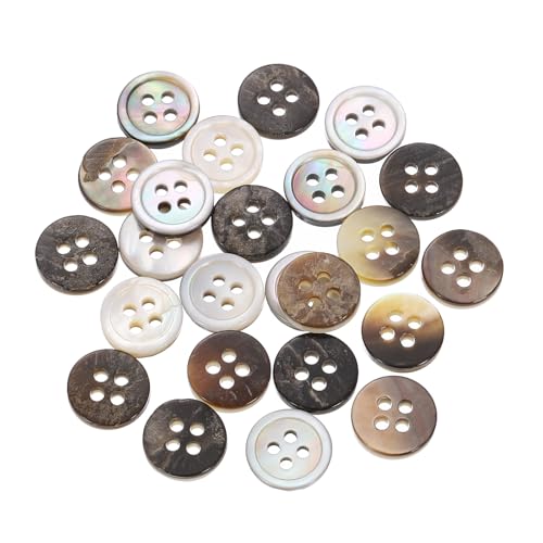QUARKZMAN 50 Stück Natürliche Muschelknöpfe, 4-Loch Perlmuttknöpfe 10mm Nähknöpfe Nähhandwerk Knöpfe für Hemd Nähen DIY Handwerk Dekoration, Weiß/Braun QUARKZMAN 50 Stück Natürliche Muschelknöpfe, 4-Loch Perlmuttknöpfe 10mm Nähknöpfe Nähhandwerk Knöpfe für Hemd Nähen DIY Handwerk Dekoration, Weiß/Braun von QUARKZMAN