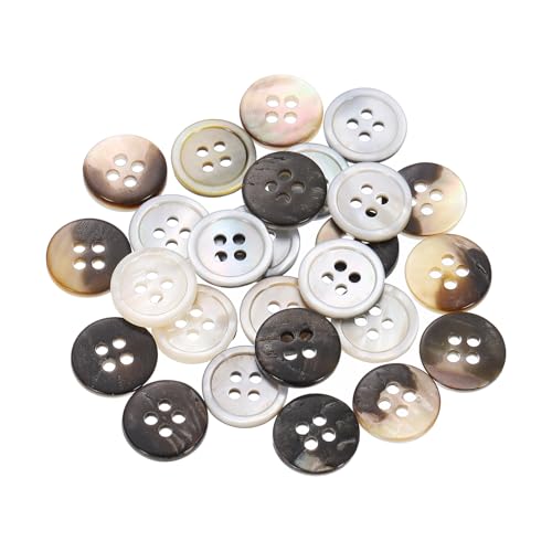 QUARKZMAN 50 Stück Natürliche Muschelknöpfe, 4-Loch Perlmuttknöpfe 12,5mm Nähknöpfe Nähhandwerk Knöpfe für Hemd Nähen DIY Handwerk Dekoration, Weiß/Braun QUARKZMAN 50 Stück Natürliche Muschelknöpfe, 4-Loch Perlmuttknöpfe 12,5mm Nähknöpfe Nähhandwerk Knöpfe für Hemd Nähen DIY Handwerk Dekoration, Weiß/Braun von QUARKZMAN