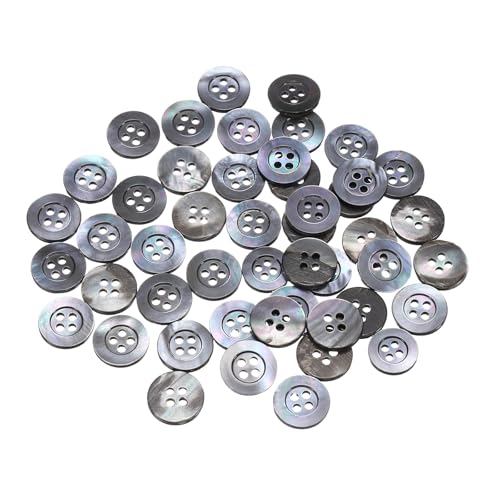 QUARKZMAN 50 Stück Natürliche Muschelknöpfe, 4-Loch Perlmuttknöpfe 12.5mm Nähknöpfe Nähhandwerk Muschelscheiben Breiter Rand für Hemden DIY Handwerk Dekoration, Grau QUARKZMAN 50 Stück Natürliche Muschelknöpfe, 4-Loch Perlmuttknöpfe 12.5mm Nähknöpfe Nähhandwerk Muschelscheiben Breiter Rand für Hemden DIY Handwerk Dekoration, Grau von QUARKZMAN