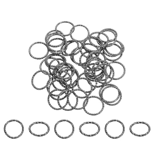QUARKZMAN 50 Stück Offene Sprungringe, 20mm Verdrehte O-Ring Verbinder für DIY Bastelarbeiten Armbänder Halsketten Schmuckherstellung, Schwarz von QUARKZMAN