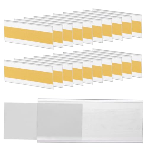 QUARKZMAN 50 Stück Selbstklebende Etikettenhalter Regal Tag, 3,9 x 1,7 Zoll Regalstreifen Preisschild Indexkarte Klare Etikettenhalter mit Papierschild für Supermarkt Bibliothek Bücherregal QUARKZMAN 50 Stück Selbstklebende Etikettenhalter Regal Tag, 3,9 x 1,7 Zoll Regalstreifen Preisschild Indexkarte Klare Etikettenhalter mit Papierschild für Supermarkt Bibliothek Bücherregal von QUARKZMAN