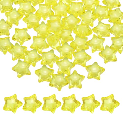 QUARKZMAN 50 Stücke Acryl Sternperlen, 18mm Sternförmige Pony Lose Abstandshalter Perlen Für Freundschaftsarmband Halskette Schmuckherstellung DIY Basteln Partydekoration Zubehör, Gelb QUARKZMAN 50 Stücke Acryl Sternperlen, 18mm Sternförmige Pony Lose Abstandshalter Perlen Für Freundschaftsarmband Halskette Schmuckherstellung DIY Basteln Partydekoration Zubehör, Gelb von QUARKZMAN
