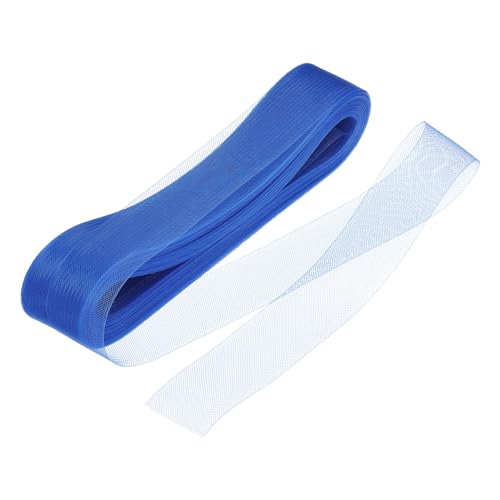 QUARKZMAN 50 Yards Steife Pferdehaar-Borte 1,6 Zoll Breit für Polyester-Knochen-Nähen von Brautkleidern, Tanzkleidern, Accessoires für formelle Kleider, Blau. von QUARKZMAN