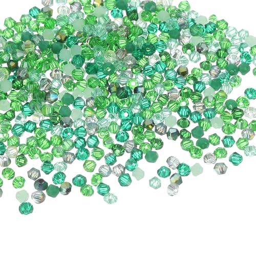 QUARKZMAN 500 Stück Glasperlen zum Auffädeln Kristallperlen, 2mm Bicone Kristall Kleine Perlen Lose Rondelle Facettierte Perlen für Armbänder Selber Machen Halsketten Ohrringe, Grün QUARKZMAN 500 Stück Glasperlen zum Auffädeln Kristallperlen, 2mm Bicone Kristall Kleine Perlen Lose Rondelle Facettierte Perlen für Armbänder Selber Machen Halsketten Ohrringe, Grün von QUARKZMAN