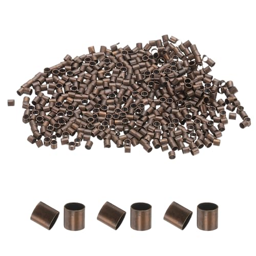 QUARKZMAN 500 Stück Röhren-Quetschperlen, 2x2mm Kupfer-Quetschperlen Endstopper Winzige Lose Abstandshalter für Ohrringe Halsketten Armbänder Anhänger DIY Handwerk, Dunkelbronze QUARKZMAN 500 Stück Röhren-Quetschperlen, 2x2mm Kupfer-Quetschperlen Endstopper Winzige Lose Abstandshalter für Ohrringe Halsketten Armbänder Anhänger DIY Handwerk, Dunkelbronze von QUARKZMAN