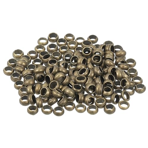 QUARKZMAN 500 Stück Runde Quetschperlen, Quetschperlen Verschluss 3 mm Messing Abstandhalter Lose Perlen Tube Crimp Perlen Abstandsperlen für Schmuckherstellung Basteln, Bronze von QUARKZMAN