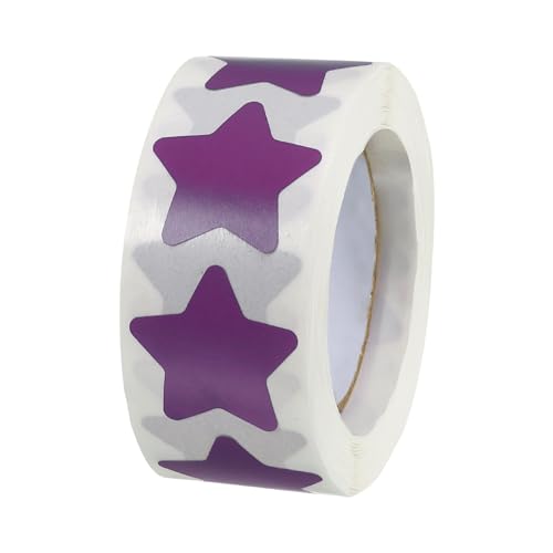 QUARKZMAN 500 Stück Sterne Aufkleber Lila, 2.5cm Selbstklebende Etiketten Aufklebe, Sterne Sticker für DIY Scrapbooking Geschenkaufkleber Grußkarten, Basteln Dekor (1 Rolle) von QUARKZMAN